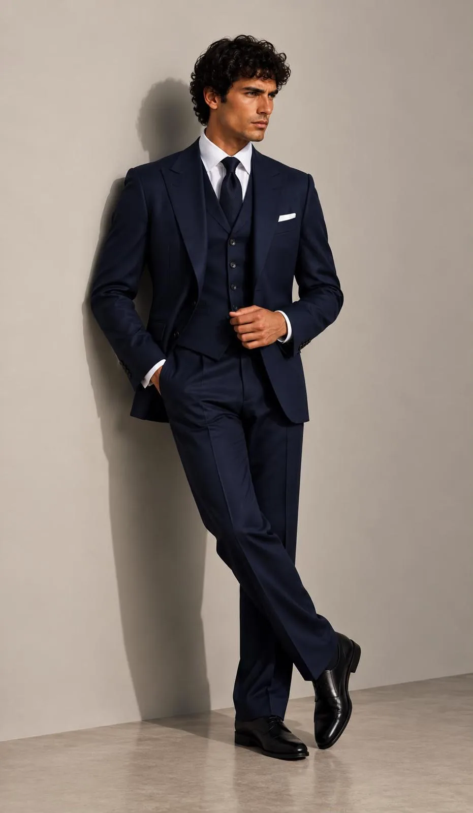 Uomo con abito blu della promozione Zegna Traveller